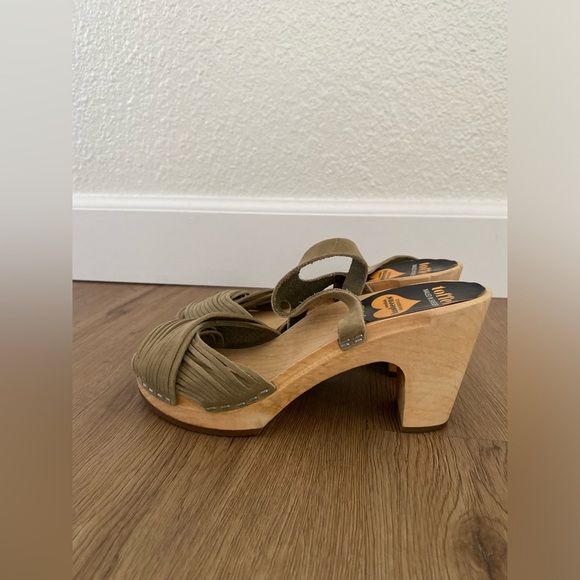 Swedish Hasbeens Olive Green Ankle Strap Sandal size 6/36 - Picture 6 of 12